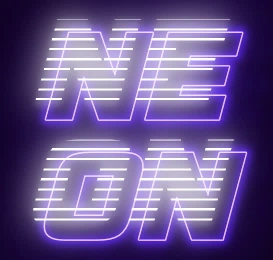 Neon 3d font, logo with beautiful neon lines effect