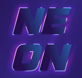 Create a gradient neon logo from a beautiful font online with a glowing outline effect