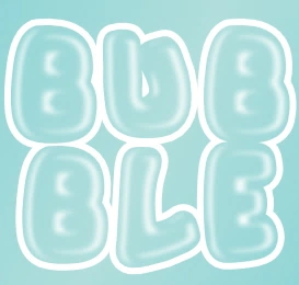 Add a bubble effect to the font, make an inscription in the bubble style