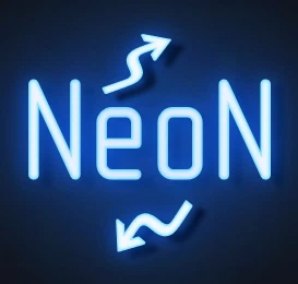 Glowing neon font make an online inscription with a beautiful neon effect