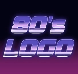 Retro text in the style of 80's inscription online