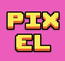 3d font in pixel game style
